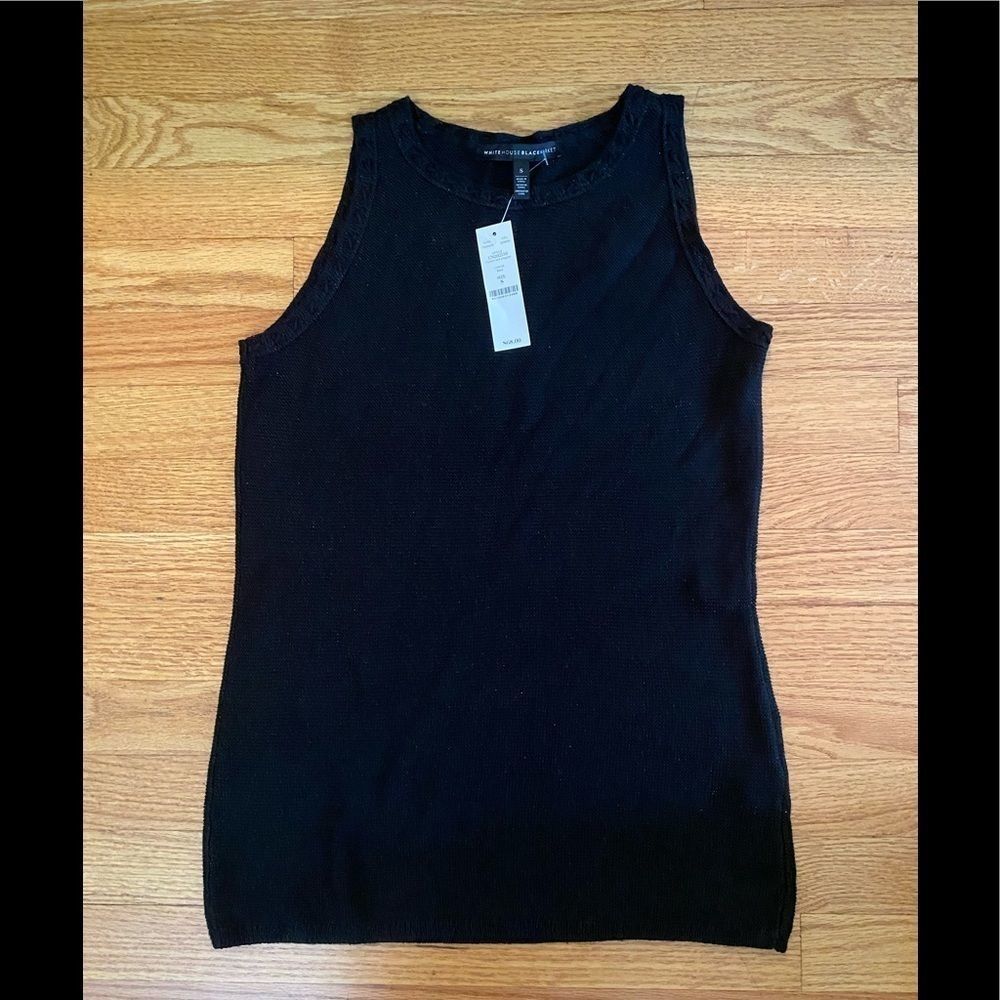 White House Black Market Sweater Tank Women’s Small Black Sleeveless Top New